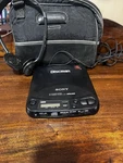 Sony Discman D-121 Portable Cd Player Black Mega Bass Headphones Carrying Case. Fixed Price $12.99.