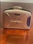 Vtg Rca Fm/am Personal Stereo Radio Cassette Player Model RP-1824 Silver Compact. Fixed Price $22.00.