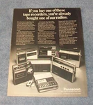 1972 Panasonic Vintage Tape Recorder Ad "if You Buy One Of These...". Fixed Price $12.99.