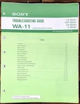 Sony WA-11 Radio Cassette Troubleshooting Manual *original*. Fixed Price $19.97.