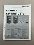 Toshiba KT-4016 V610 Original Service Manual Free Shipping. Fixed Price $14.00.