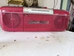 Vintage Sharp QT-50 Red Boombox Amfm Cassette Player Working 80SRETRO Radio. Fixed Price $250.00.