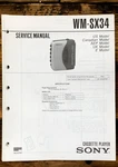 Sony WM-SX34 Radio Cassette Service Manual *original*. Fixed Price $19.97.