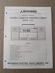 Mitsubishi Double Cassette Portable Compo Model TX-67 Service Manual D-4816. Fixed Price $64.95.