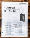 Toshiba KT-4048 Cassette Player Service Manual *original*. Fixed Price $14.97.