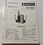 Sanyo.february 83/ M-G100 Stereo Mini Cassette Player Service Manual. Fixed Price $20.00.