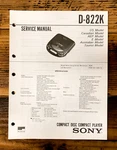Sony D-822K Cd Player / Discman Service Manual *original*. Fixed Price $19.97.
