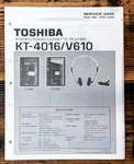 Toshiba KT-4016 KT-V610 Cassette Player Service Manual *original*. Fixed Price $14.97.