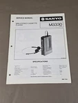 Sanyo Mini Stereo Cassette Player M3330 Service Manual D-6143. Fixed Price $54.95.