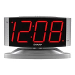 Sharp Led Digital Alarm Clock, Swivel Base, Silver Case, Red Display, SPC033D. Fixed Price $21.73.