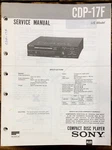 Sony CDP-17F Player Service Manual *original*. Fixed Price $14.97.