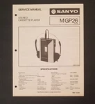 Sanyo GP26 Stereo Cassette Player, Service Manual. Japan 1985. Fixed Price $14.99.